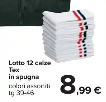 Carrefour Tex in spugna Lotto 12 calze offerta