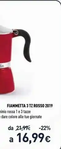 Unieuro Bialetti Fiammetta 3 TZ Rosso 2019 offerta