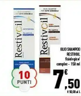 Conad City Restivoil Olio Shampoo Complex 150ml offerta