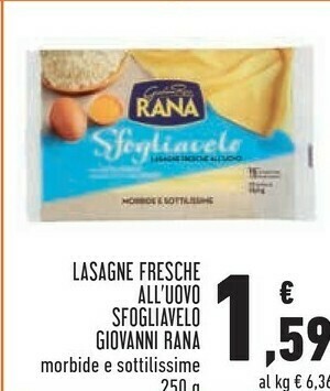 Conad Giovanni Rana - Lasagne Fresche All'Uovo 250 G(ml) offerta