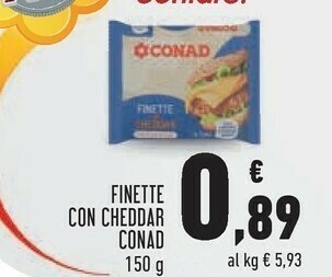 Conad Conad - Finette Con Cheddar 150 G(ml) offerta