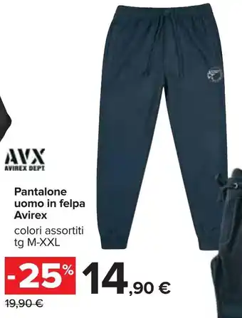 Carrefour Avirex Pantalone uomo in felpa M-XXL offerta