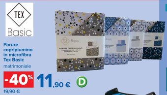 Carrefour Tex Basic Parure copripiumino in microfibra offerta
