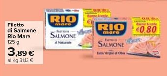 Carrefour Rio Mare Filetto di Salmone 125g offerta