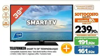 Expert Smart tv 39" te39pndb40q2d offerta
