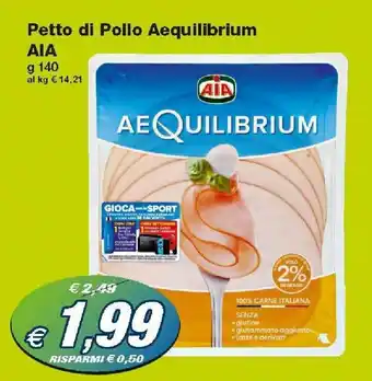 Prix Quality Aia aeQuilibrium Petto di Pollo 140g offerta