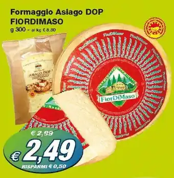 Prix Quality Fiordimaso Formaggio Asiago DOP 300g offerta