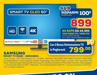 Euronics Smart tv qled qe50q80a offerta