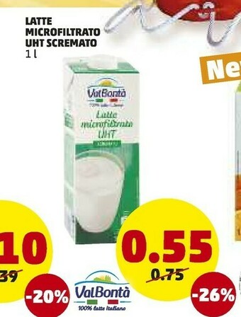 PENNY Val bonta latte microfiltrato uht scremato offerta
