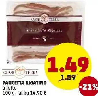 Pancetta rigatino a fette