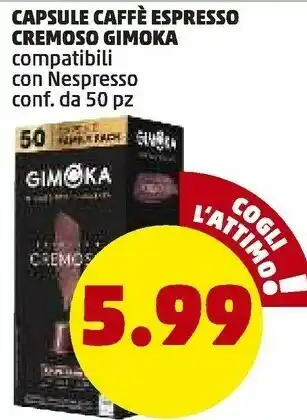 PENNY Capsule caffe espresso cremoso compatibili con nespresso offerta