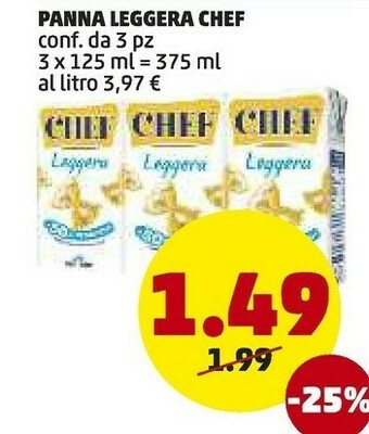 PENNY Panna leggera chef offerta