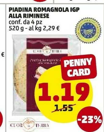 PENNY Piadina romagnola igp alla riminese offerta