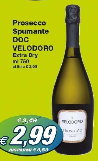 Prix Quality Velodoro Prosecco Spumante DOC 750ml offerta