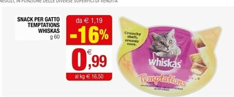 Iperal Whiskas snack per gatto temptations offerta