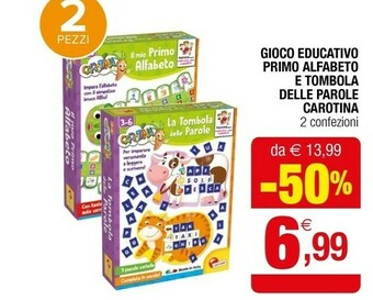 Iperal Carotina gioco educativo primo alfabeto e tombola delle parole offerta