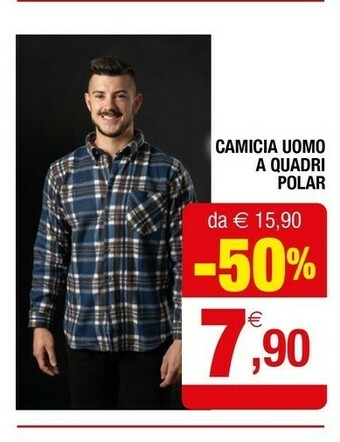 Iperal Camicia uomo a quadri polar offerta