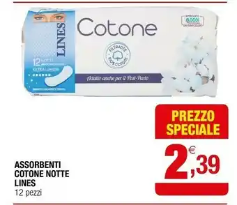 Iperal Assorbenti cotone notte offerta