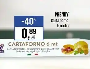 Caddy's Prendy carta forno offerta