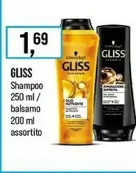 Caddy's Gliss shampoo 250 ml/ balsamo 200 ml offerta