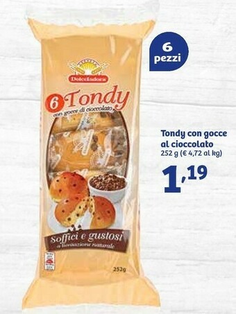 Tondy con gocce al cioccolato