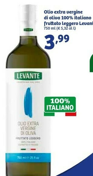 In'S Mercato Levante olio extra vergine di oliua 100% italiano fruttato leggero offerta