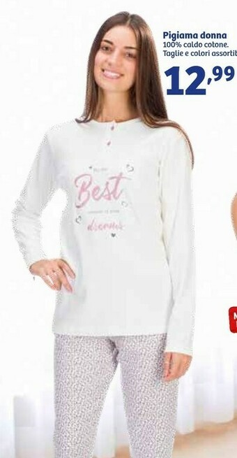 In'S Mercato Pigiama donna 100% caldo cotone offerta