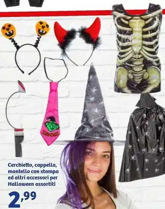 Cerchietto , cappello mantello con stampa ed altri accessori per halloween