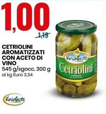 Eurospin Varia gusto - cetriolini aromatizzati con aceto di vino 545 g(ml) offerta