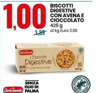 Eurospin Biscotti digestive con avena e cioccolato offerta