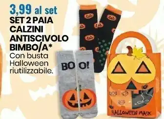 Set 2 paia calzini antiscivolo bimbo/ a