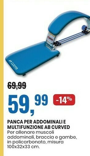 Eurospin Panca per addominali e multifunzione ab curved offerta