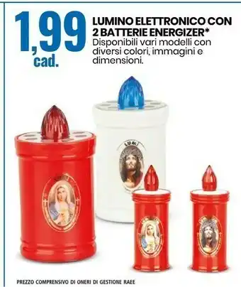 Eurospin Lumino elettronico con 2 batterie energizer offerta