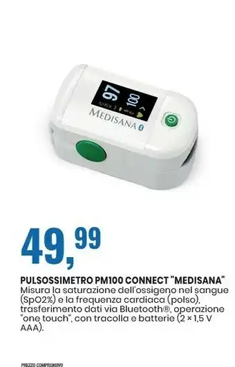 Eurospin Pm 100 connect pulsossimetro bianco offerta