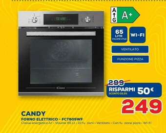 Euronics Candy forno elettrico fct605wf offerta