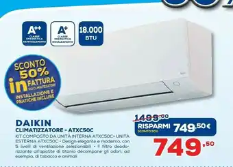 Euronics Daikin climatizzatore atxc50c offerta
