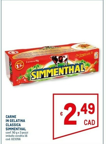 Metro Carne in gelatina classica offerta