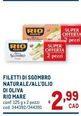 Metro Filetti di sgombro all'olio di oliva 125 g(ml) offerta