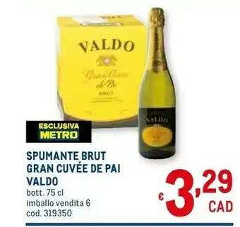 Metro Rosè brut marca oro vino spumante 750 g(ml) offerta