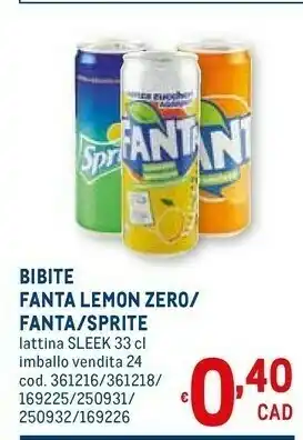 Metro Bibite lemon zero / sprite offerta