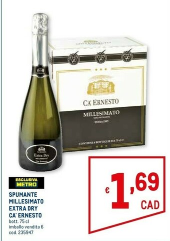 Ca' ernesto spumante millesimato extra dry