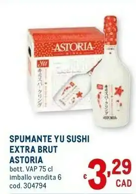 Metro Spumante yu sushi extra brut offerta