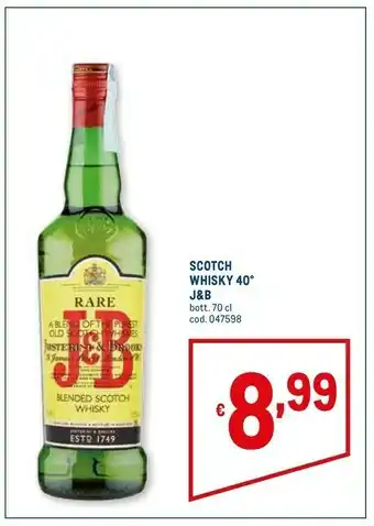 Metro J&b rare 0.7l blended whisky scotland offerta