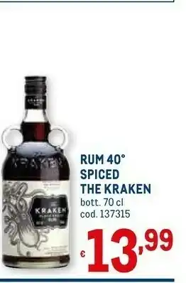 The kraken rum 40 spiced