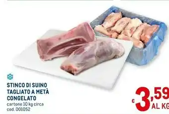 Stinco di suino tagliato a meta