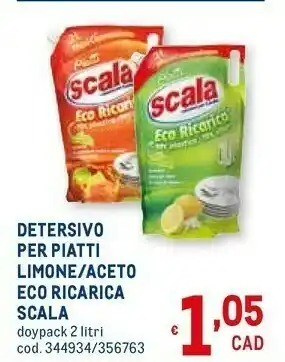 Metro Detersivo per piatti limone / aceto eco ricarica offerta