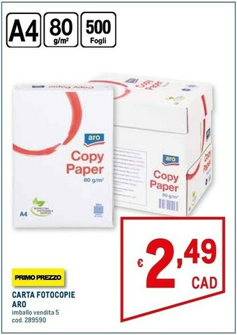 Metro Aro carta fotocopie offerta