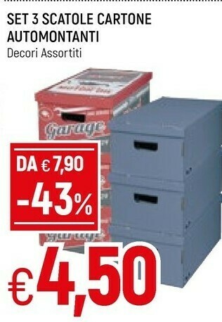 Set 3 scatole cartone automontanti