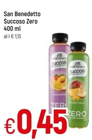 Famila Superstore Succoso frutti rossi uva rossa, lampone, fragola, sambuco zero 400 g(ml) offerta
