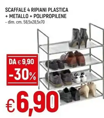 Famila Superstore Scaffale 4 ripiani plastica + metallo + polipropilene offerta
